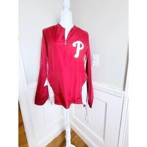 Philadelphia Phillies MLB Red White Quarter Zip Windbreaker Pullover ML